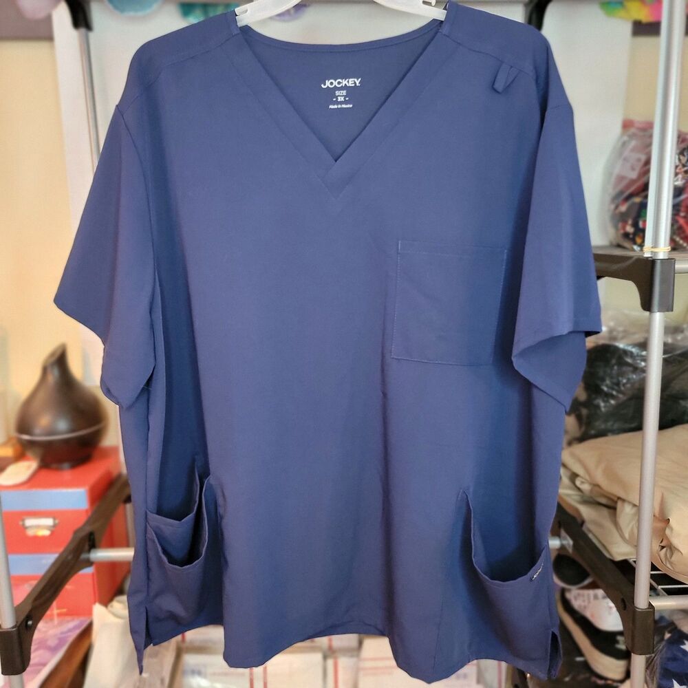 Jockey Scrub Top Unisex SS Navy - Size 3XL NWT